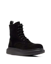 Bottes de loisirs en cuir noires Alexander McQueen