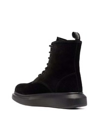 Bottes de loisirs en cuir noires Alexander McQueen