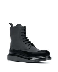 Bottes de loisirs en cuir noires Alexander McQueen