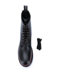 Bottes de loisirs en cuir noires Alexander McQueen