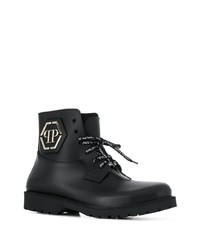 Bottes de loisirs en cuir noires Philipp Plein