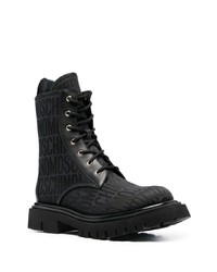 Bottes de loisirs en cuir noires Moschino