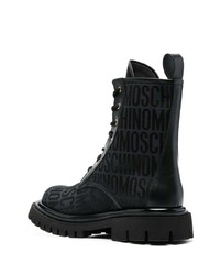 Bottes de loisirs en cuir noires Moschino