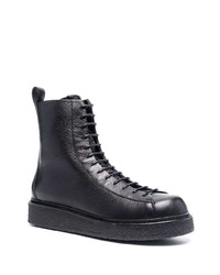 Bottes de loisirs en cuir noires Emporio Armani