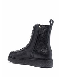 Bottes de loisirs en cuir noires Emporio Armani