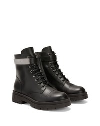 Bottes de loisirs en cuir noires Giuseppe Zanotti