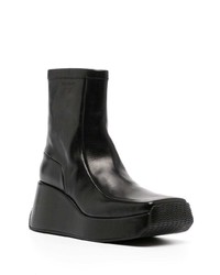 Bottes de loisirs en cuir noires Raf Simons