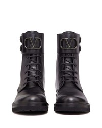 Bottes de loisirs en cuir noires Valentino Garavani