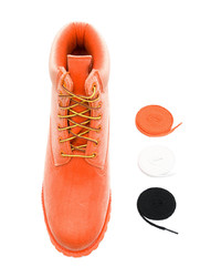 Bottes de loisirs en cuir orange Off-White