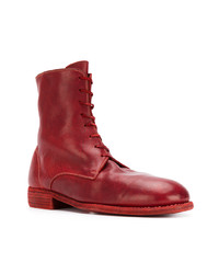 Bottes de loisirs en cuir rouges Guidi