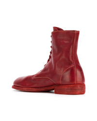 Bottes de loisirs en cuir rouges Guidi