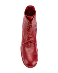 Bottes de loisirs en cuir rouges Guidi