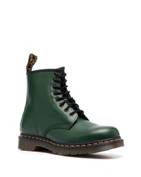 Bottes de loisirs en cuir vert foncé Dr. Martens