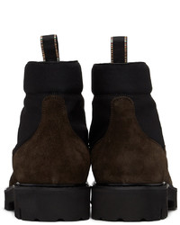 Bottes de loisirs en daim marron foncé Paul Smith