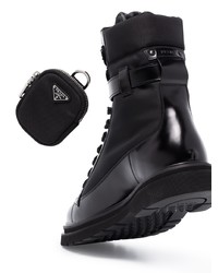 Bottes de loisirs en toile noires Prada