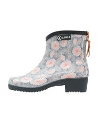 Bottes de pluie imprimées bleues Aigle
