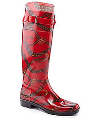 Bottes de pluie imprimées rouges