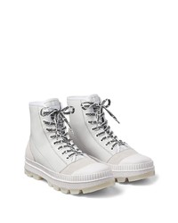 Bottes de travail en cuir blanches Jimmy Choo