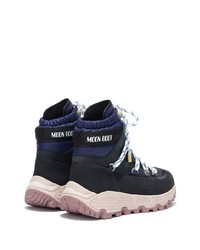 Bottes de travail en cuir bleu marine Moon Boot