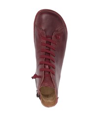 Bottes de travail en cuir bordeaux Camper