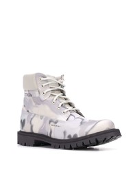 Bottes de travail en cuir grises Heron Preston