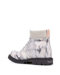 Bottes de travail en cuir grises Heron Preston