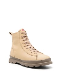 Bottes de travail en cuir marron clair Camper