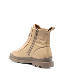 Bottes de travail en cuir marron clair Camper