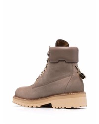 Bottes de travail en cuir marron clair Buscemi