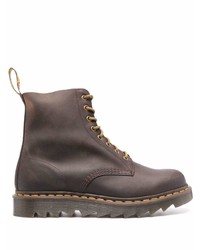 Bottes de travail en cuir marron foncé Dr. Martens