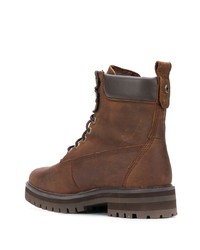 Bottes de travail en cuir marron foncé Timberland