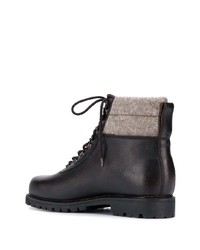 Bottes de travail en cuir marron foncé Holland & Holland