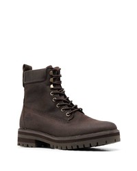 Bottes de travail en cuir marron foncé Timberland