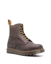 Bottes de travail en cuir marron foncé Dr. Martens