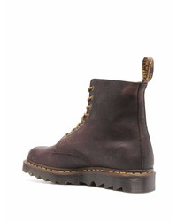 Bottes de travail en cuir marron foncé Dr. Martens