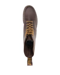 Bottes de travail en cuir marron foncé Dr. Martens