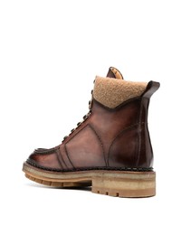 Bottes de travail en cuir marron Santoni