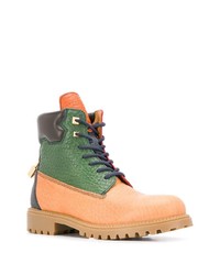 Bottes de travail en cuir multicolores Buscemi