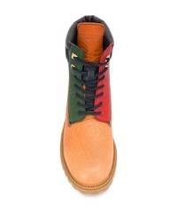 Bottes de travail en cuir multicolores Buscemi