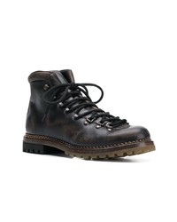 Bottes de travail en cuir noires Premiata