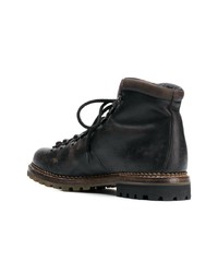 Bottes de travail en cuir noires Premiata