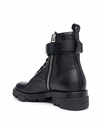 Bottes de travail en cuir noires Givenchy