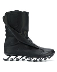 Bottes de travail en cuir noires Adidas By Rick Owens