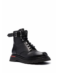 Bottes de travail en cuir noires DSQUARED2