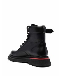 Bottes de travail en cuir noires DSQUARED2