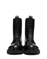 Bottes de travail en cuir noires Givenchy