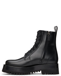 Bottes de travail en cuir noires Valentino Garavani