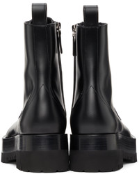 Bottes de travail en cuir noires Valentino Garavani