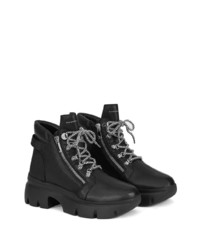 Bottes de travail en cuir noires Giuseppe Zanotti