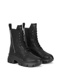 Bottes de travail en cuir noires Giuseppe Zanotti